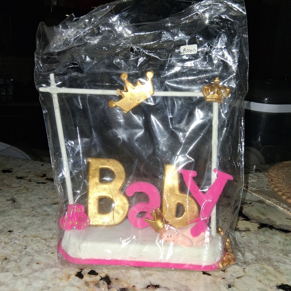 Gold and Pink SLEEPING Baby Display